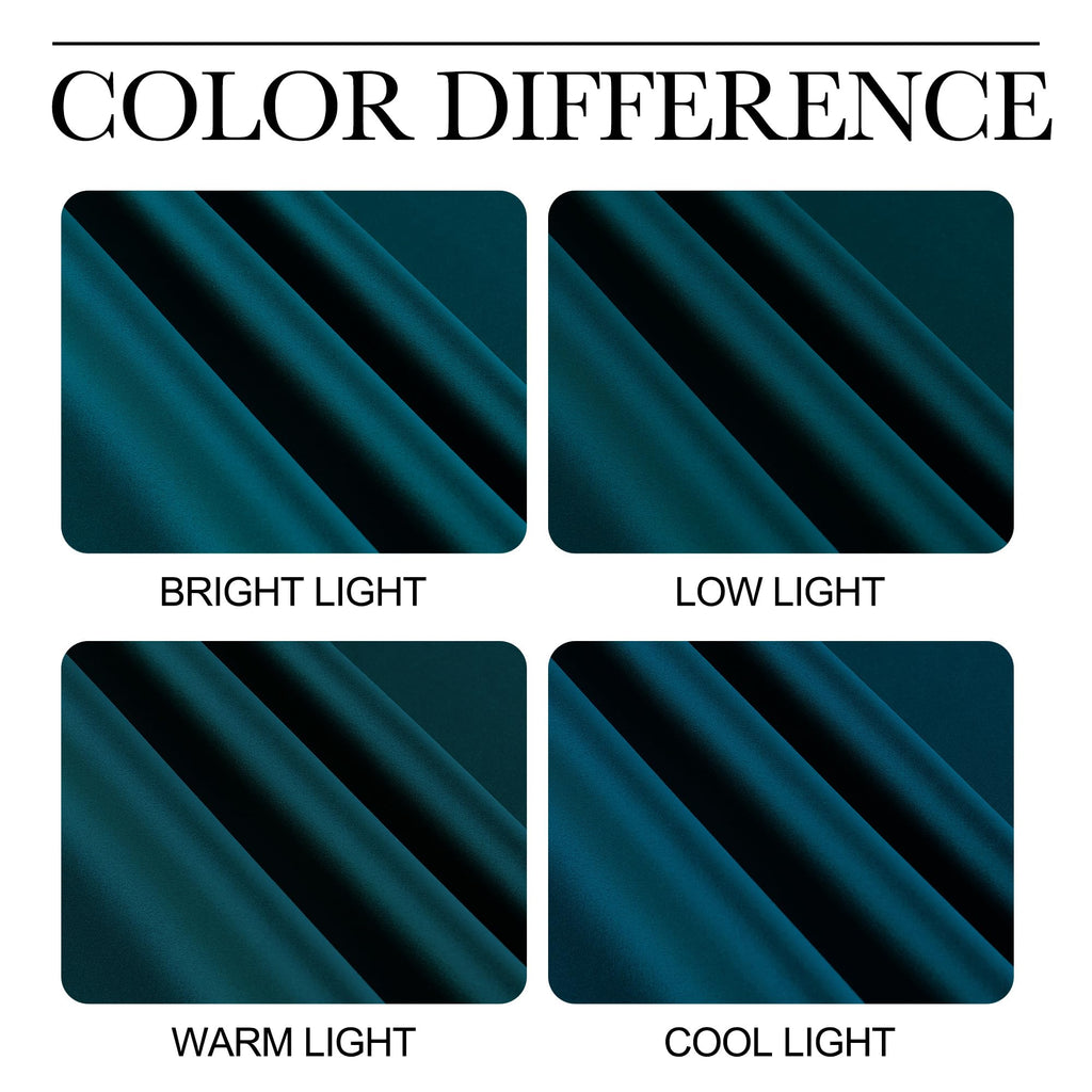 NICETOWN Teal Blackout Cafe Faux Silk Curtains for Small Windows, 42" Wide by 36" Long, 2 Panels, Rod Pocket Thermal Insulated Blackout Satin Drapes for Kitchen