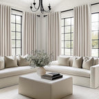 Long Curtains 108 inch Long 2 Panels,Total Blackout Curtain Wide Elegant Sunroom Completely Shaded Drapes for Sliding Door Back Tab Pleated Heading Tape with Hooks, Oatmeal Beige 52x108
