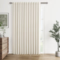 Guken Extra Wide 100% Blackout Linen Curtains for Bedroom 84 Inch Long Natural Cream Black Out Curtain Back Tab Room Darkening Window Drapes for Living Room 1 Panel Beige Ivory 100x84