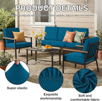 hyha 8Pcs Patio Cushion Covers, Stretch Outdoor Couch Cushion Covers, Washable Outdoor Chair/Sofa Slipcovers for Patio Furniture Cushions Protector with Elastic Bottom(Peacock Blue,Cover Only)