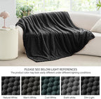 BEDELITE Fleece Blanket Twin Size for Bed Couch, 3D Jacquard Decorative Black Throw, Soft and Cozy Warm Plush Fuzzy Blanket All Seasons Suitable, 60x80Inches