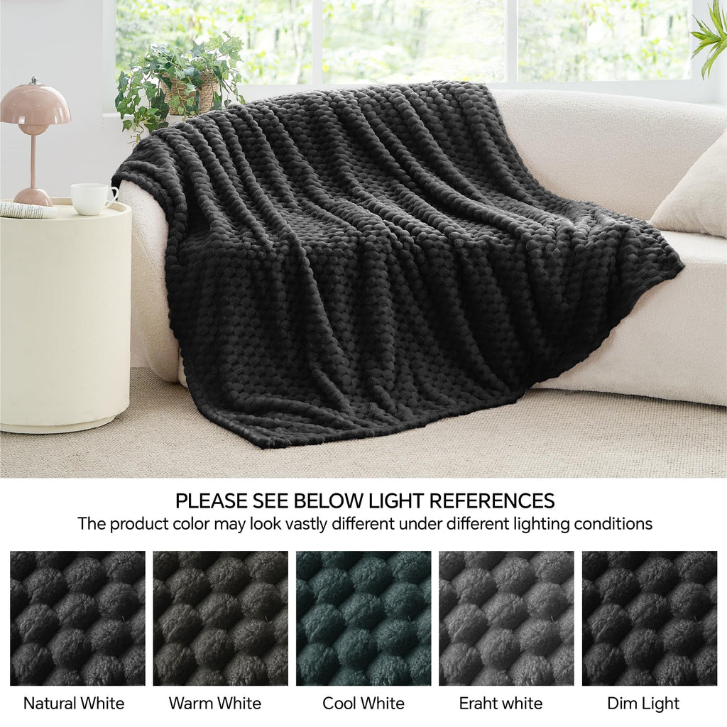 BEDELITE Black Throw Blanket for Couch, Soft Cozy Gifts for Women, 50 * 60