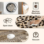 Oversized Cheetah Print Rug, Large Leopard Rug 6.2x8.2 Feet Faux Animal Print Skin Cheetah Area Rug for Bedroom Living Room Animal Fur Hide Rustic Antelope Deer Multicolor