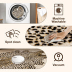 WARM HAVEN Cheetah Print Rug, Leopard Rug 5.2x7 Faux Animal Print Skin Cheetah Area Rug for Bedroom Living Room Animal Fur Hide Rustic Antelope Multicolor