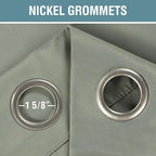 H.VERSAILTEX Sage Green Curtains/Drapes Blackout for Bedroom Room Darkening Thermal Curtains for Living Room Noise Reducing Sound Proof Solid Grommet Curtain (One Panel, Light Sage, 52" W x 90" L)