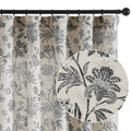 jinchan Linen Floral Curtains for Living Room with Printed Flower 84 Inches Long Light Filtering French Country Back Tab Rod Pocket Black Window Curtain Set Farmhouse Drapes 2 Panels Black