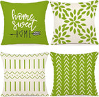YCOLL Pillow Covers 20x20 Set of 4, Modern Sofa Throw Pillow Cover, Decorative Outdoor Linen Fabric Pillow Case for Couch Bed Car, Sage Green