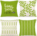 YCOLL Pillow Covers 20x20 Set of 4, Modern Sofa Throw Pillow Cover, Decorative Outdoor Linen Fabric Pillow Case for Couch Bed Car, Sage Green