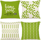 YCOLL Pillow Covers 20x20 Set of 4, Modern Sofa Throw Pillow Cover, Decorative Outdoor Linen Fabric Pillow Case for Couch Bed Car, Sage Green