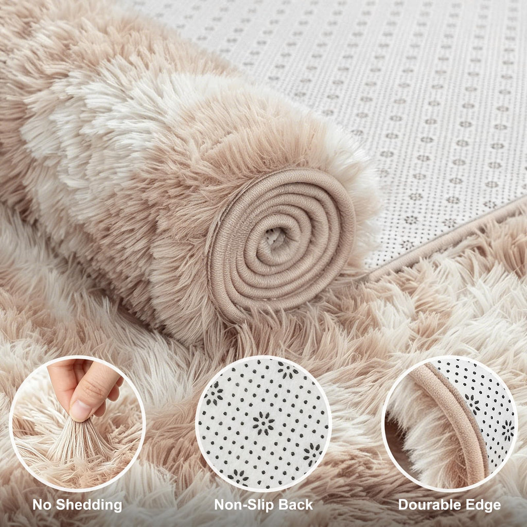 10X14 Large Area Rugs for Living Room Bedroom,Big Shag Rug for Bedroom Dorm,Soft Fluffy Indoor Carpet Plush Rugs for Living Room Home Decor,Camel