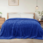 Exclusivo Mezcla Striped Twin Size Fleece Blanket for Bed, Couch, 60"x80"