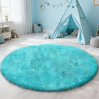 yulidayang Round Area Rug for Bedroom, Fluffy Fuzzy Shaggy Rug 3'X3