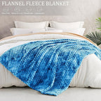 Exclusivo Mezcla Fleece Throw Blanket for Couch, Extra Large Fuzzy Tie-dye Cobalt Blue Bed Blankets, Soft Cozy Plush Sofa Throws for All Seasons, 50x70 Inches