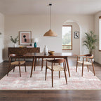 BEIMO Area Rugs 9x12 for Living Room, Pink Grey Washable Abstract Non Slip