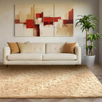 Ophanie Beige Rugs for Living Room Bedroom, 5x8 Fluffy Fuzzy Furry Carpet, Plush Soft Shaggy Bedside Indoor Floor Area Rug for Kids Nursery Home Decor with Over 999 pcs Non-Slip Backing Pattern