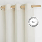 NICETOWN Linen Curtains 96 inches Long, Grommet Privacy Added with Light Filtering Linen Weave Window Treatment for Bedroom/Living Room, Off White, W68 x L96, 2 Panels
