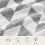 Snuggle Sac Chevron Throw Blanket for Couch, Reversible Super Soft Warm Blankets Cozy Knit Fuzzy Plush Lightweight Throws for Sofa, Bed, Camping,Grey,50x60 inches