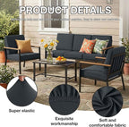 hyha 4Pcs Patio Cushion Covers, Stretch Outdoor Couch Cushion Covers, Washable Outdoor Chair/Sofa Slipcovers for Patio Furniture Cushions Protector with Elastic Bottom(Dark Gray,Cover Only)