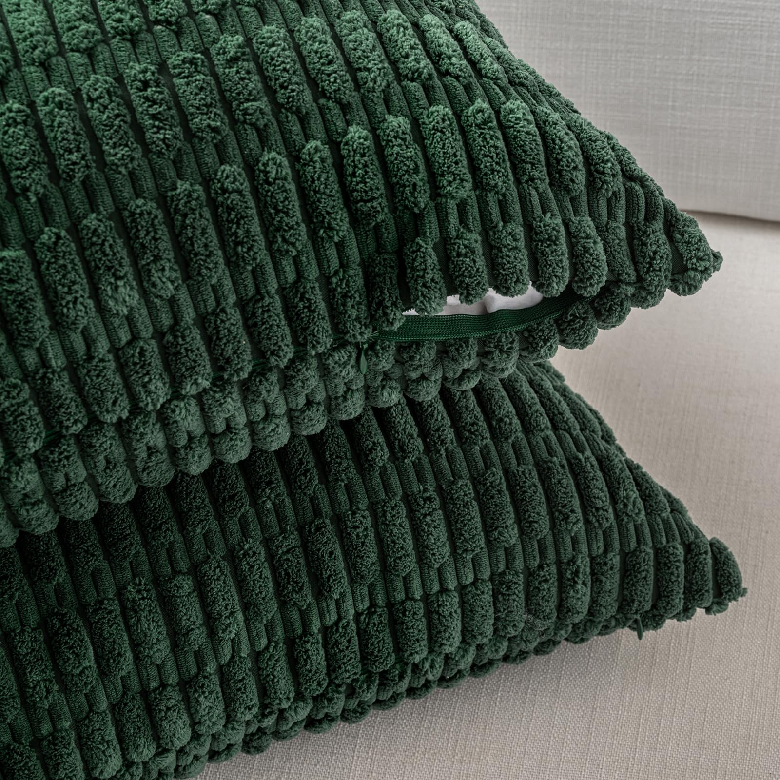Fancy Homi 4 Packs Decorative Throw Pillow Covers for Living Room Couch Bed, Modern Farmhouse Boho Home Décor Accent Cushion Case, 18" x 18", Forest Green