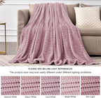 BEDELITE Fleece Blanket Twin Size – 3D Ribbed Jacquard Soft and Warm Decorative Fuzzy Blankets – Cozy, Fluffy, Plush Lightweight Throw Blankets for Couch, Bed, Sofa(Berry Purple, 60x80 inches)
