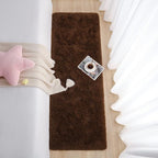 Chicrug Soft Runner Rug for Bedroom Living Room Plush Fluffy Rug 2x6 Feet, Shag Furry Runner Rug Carpet Non Shedding for Nursery Children Kids Girls Room Home Decorative, Brown