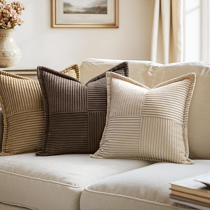 MIULEE Decorative Throw Pillow Covers for Couch 18x18 Inch Dark Brown