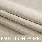 MIULEE Linen Curtains 100% Blackout for Bedroom Thermal Insulated Stone Grommet Room Darkening Curtains & Drapes Fall Decor for Living Room Nursery 52 x 72 Inch (2 Panels)