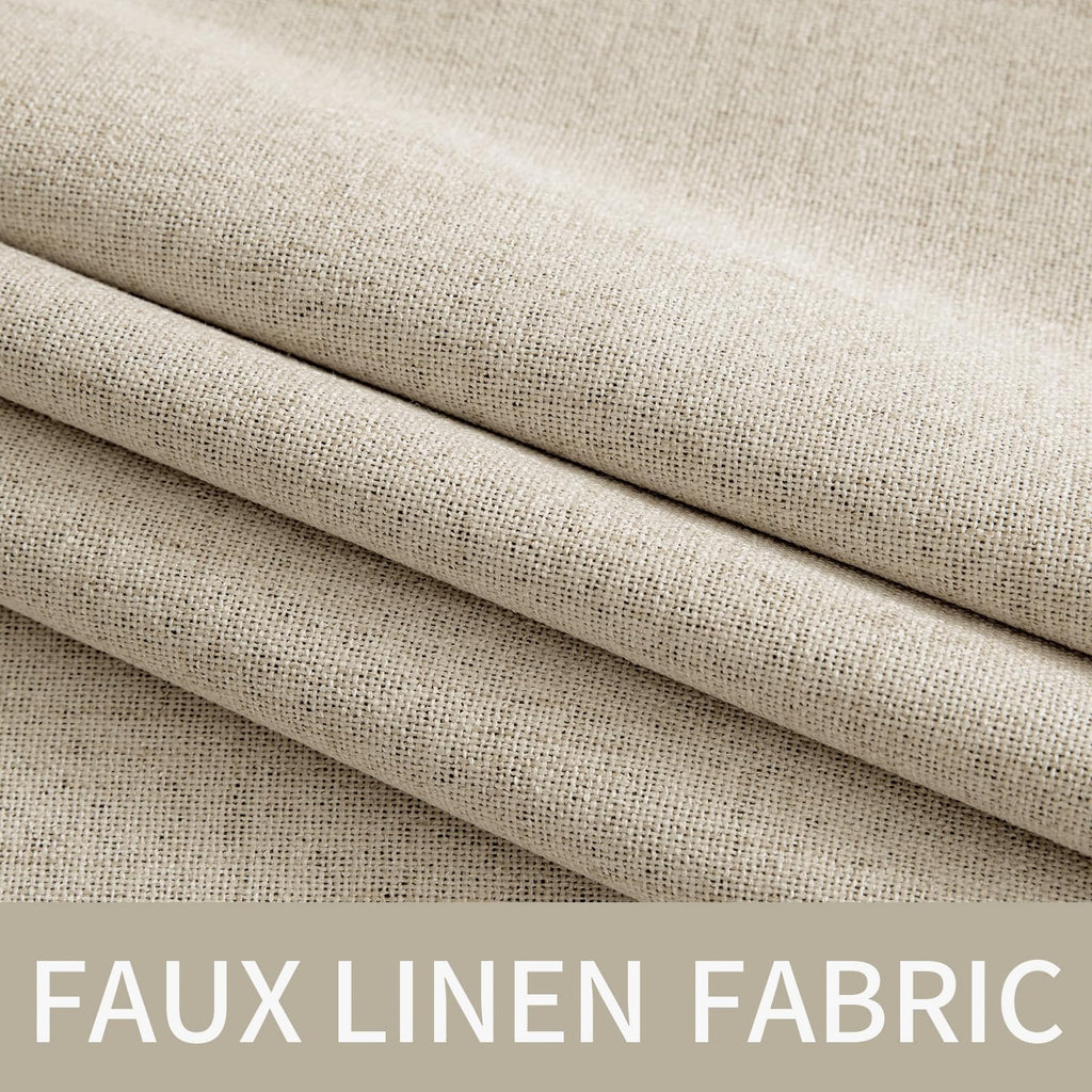 MIULEE 100% Blackout Linen Curtains for Bedroom 52x108 Inches Stone