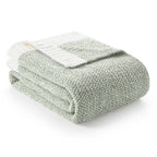 Snuggle Sac Heather Throw Blanket for Couch, Reversible Super Soft Blankets Warm Cozy Knit Fuzzy Plush Lightweight for Sofa, Bed, Camping, Picnic (Sage Green, Twin (60"x80"))
