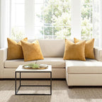 MIULEE Pack of 4 Couch Throw Pillow Covers 18x18 Inch Gold Soft Decorative Chenille Pillow Covers Farmhouse Accent Cushion Covers for Boho Spring Home Decor Sofa Bedroom Living Room