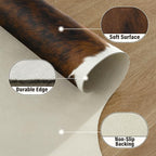 AROGAN Western Decor Faux Fur Cowhide Rug, 5.2x6.3 Feet Premium Animal Skin Cow Hide Rug, Sturdy Cow Print Rugs for Wall Decor, Western Floor Carpet for Bedroom Living Room, Black and Brown