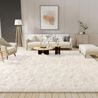 LOCHAS Ultra Soft Indoor Modern Area Rugs Fluffy Living Room Carpets for Children Bedroom Home Decor Nursery Rug 9x12 Feet, Cream