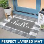 EARTHALL Funny Hello Mats Outdoor, Front Door Mat for Outside Entry, Doormat Outdor/Indoor Entrance, Front Door Rugs for Entryway Inside, Outside Mats for Home Entrance, Front Porch Decor 20"x32"