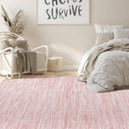 Nakagishi Boho 5x8 Area Rug Living Room Rugs Machine Washable Pink