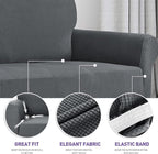 ZNSAYOTX Super Stretch Chair Slipcover Universal Sofa Chair Covers for Living Room Dogs Pet Furniture Protector Spandex Armchair Slipcovers with Anti Slip Foam Sticks (Dark Grey, Chair)