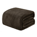 Exclusivo Mezcla Soft Waffle Fleece Bed Blanket King Size, Coffee