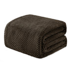 Exclusivo Mezcla Soft Waffle Fleece Bed Blanket King Size, Coffee