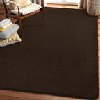 Amearea Modern Area Rugs for Bedroom Living Room, 4x6 Feet Brown Thickened Memory Foam Rug, Fluffy Indoor Washable Rugs Non Slip Minimalist Carpet for Kids Boys Girls Dorm Nursery Room Decor