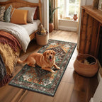 Yamaziot Washable Runner Rug, 2x4 Non-Slip Boho Vintage Hallway Rug Runner with Rubber Backing, Stain Resistant Distressed Carpet Runner for Bedroom, Kitchen, Laundry, Entrance