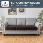 Couch Cover Stretch Velvet Sofa Cushion Cover 3-Piece - Elastic Washable Slipcover for Seat or Backrest, Couch Seat Covers for Sofas (Coffee)