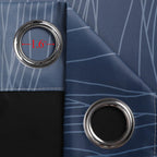 Navy Blue and Black Ombre Blackout Curtains for Living Room 90 Inch Length