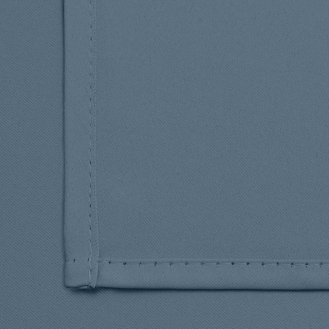 Yakamok Blackout Curtains 38x90 inch Stone Blue Thermal Drapes-Bedroom