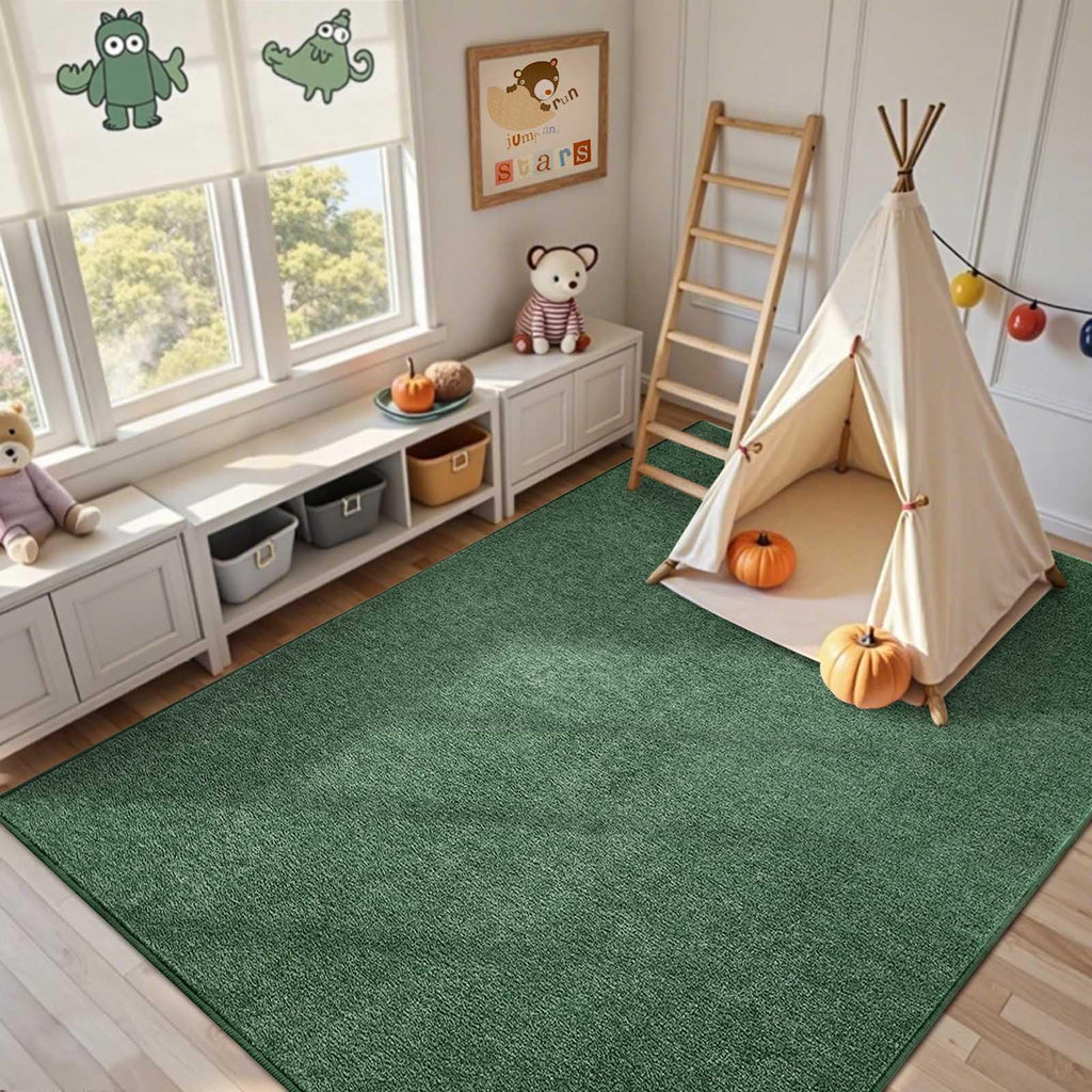 5x7 Green/White Area Rug Non-Slip Washable Soft for Living Room Bedroom