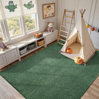 5x7 Green/White Area Rug Non-Slip Washable Soft for Living Room Bedroom