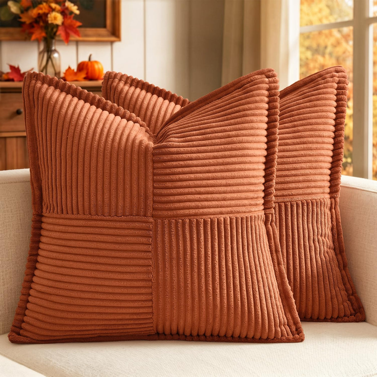 MIULEE Decorative Throw Pillow Covers for Couch 16x16 Inch Dustyblue 2 Pack