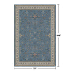 Boho 6x9 Living Room Rugs - Modern Dark Blue Dining Room Rug for Under Table, Lightweight Washable Foldable Low Pile Carpet, Eclectic Floral Bedroom Décor Aesthetic