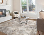 UERMEI Square Area Rugs : Washable 8x8 Neutral Modern Abstract Carpet for Living Room Bedroom - Soft Floor Mat with Non Slip Backing for Kitchen Nursery Dorms Farmhouse Home Decor - Brown/Grey/Red