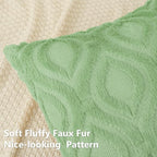 decorUhome Summer Throw Pillow Covers 12x20 Inch Set of 2, Soft Plush Faux Wool Light Sage Green Solid Couch Pillow Covers, Accent Farmhouse Neutral Rectangle Pillow Cases for Sofa Bed Living Room