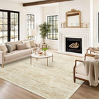 Soalmost Washable Area Rug 8x10 Large Soft Living Room Rugs Beige/Ivory