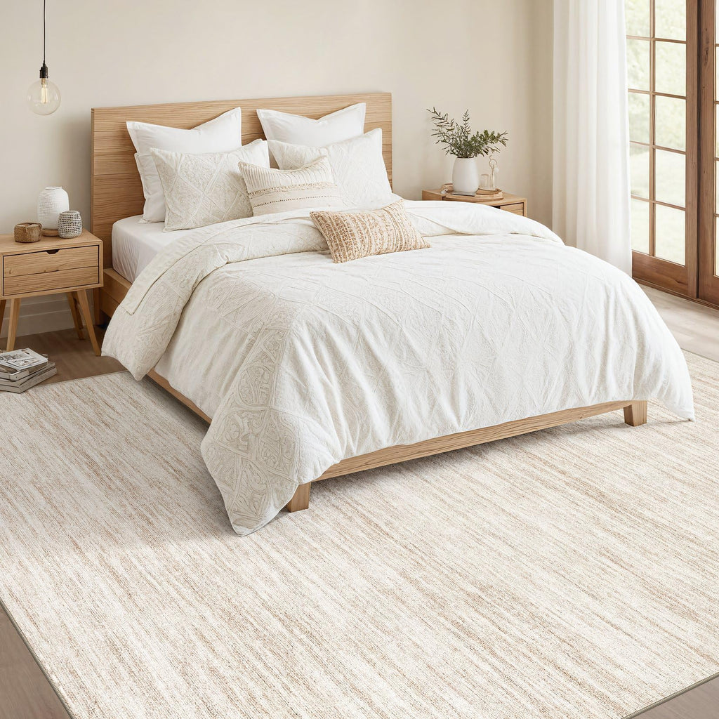 Nakagishi Boho 8x10 Area Rug Living Room Rugs Machine Washable Beige